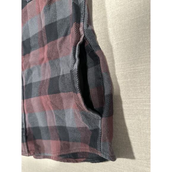 ORVIS Mens Heavy Cotton Flannel Button up Multicolor Plaid Medium Red Black Grey - Picture 4 of 9
